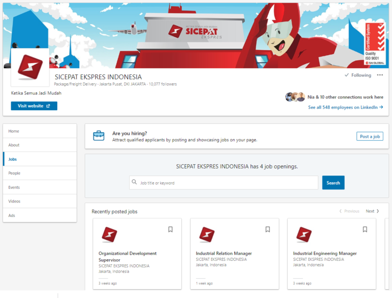 Fitur Jobs Di Linkedin SiCepat Ekspres