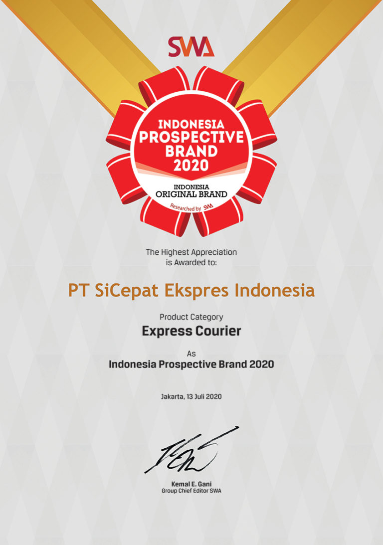 SiCepat Raih Penghargaan Indonesia Prospective Brand Awards Dari SWA