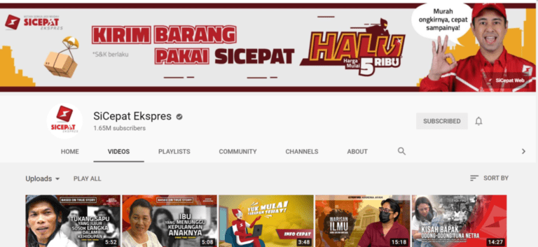 Berkembangnya YouTube Channel SiCepat