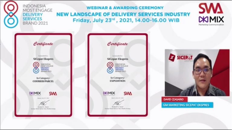 SiCepat Raih Penghargaan Indonesia Most Engage Delivery Services Brand 2021