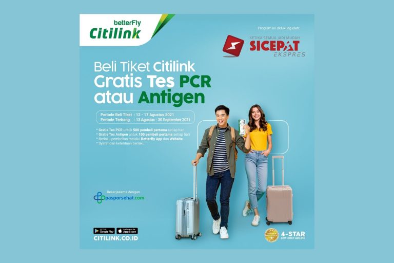 Citilink dan SiCepat Sediakan Gratis Tes PCR atau Antigen untuk Penumpang