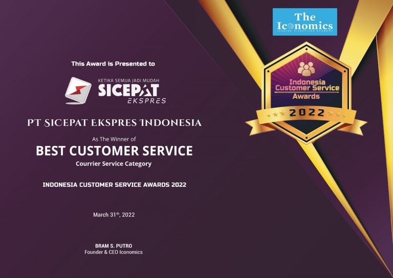 SiCepat Ekspres Raih Penghargaan Best Customer Service 2022