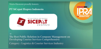 SiCepat Ekspres Raih Penghargaan IPRA 2022 dan Gelar Lomba Foto dan Artikel Jurnalistik penghargaan Indonesia Corporate PR Awards 2022 dari Warta Ekonomi untuk SiCepat Ekspres