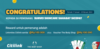 Daftar Pemenang Reward Survei Skincare SiCepat